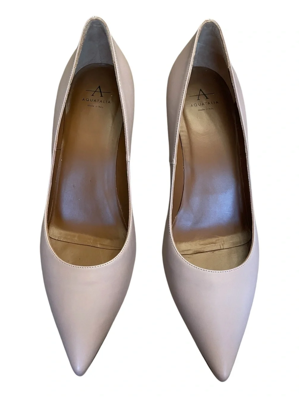 AQUATALIA Melina Italian Leather Blush Nude Heels Size 9